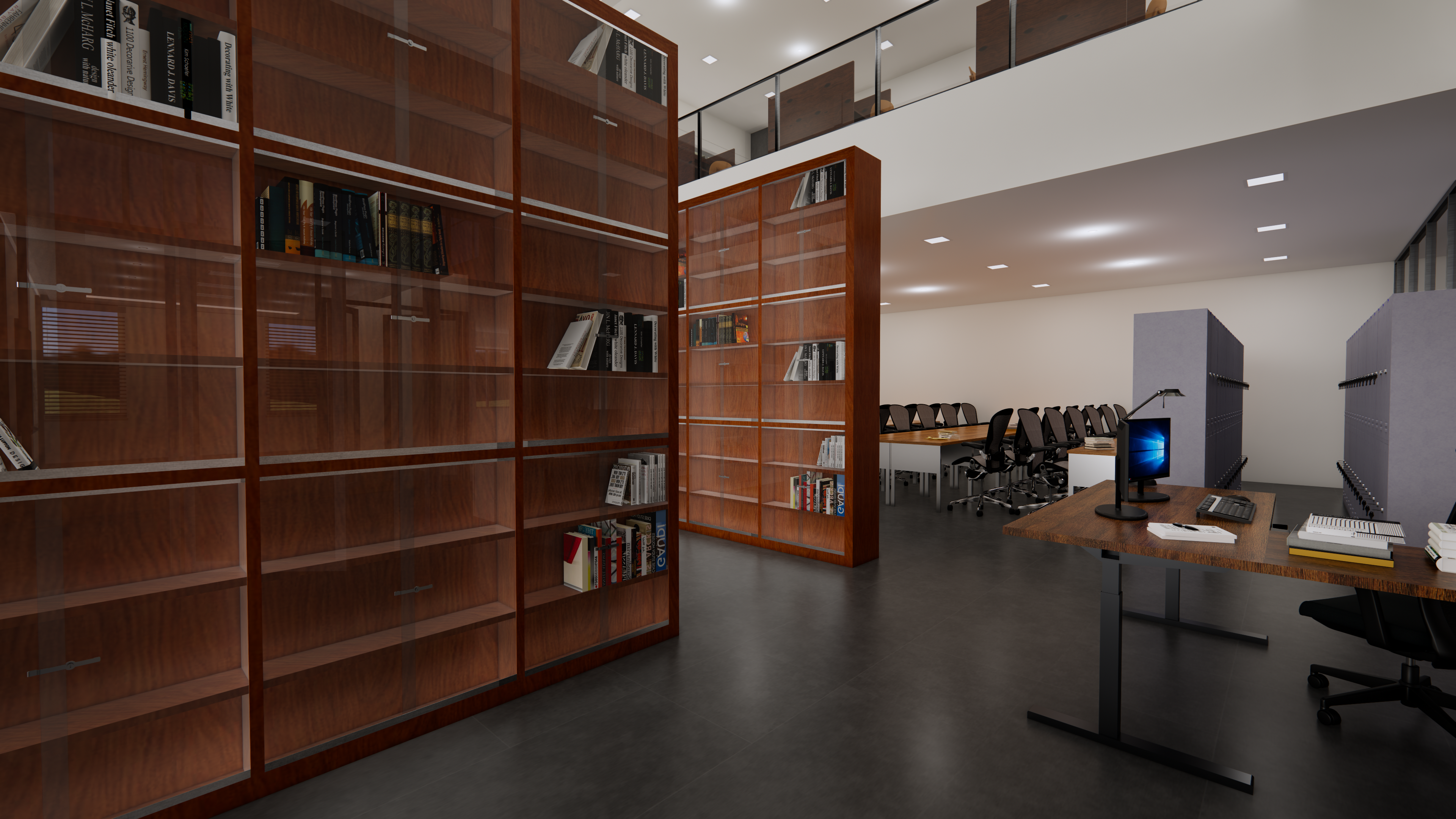 Students in campus library